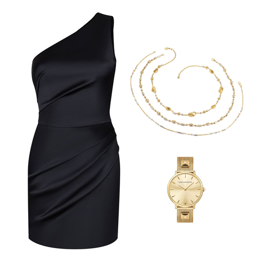 LBD with Gold Jewellery