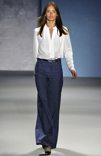 Fashionable Denims - flare jeans with shirt